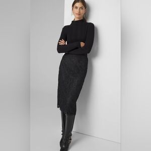 NWT White House Black Market Elegant Black Lace Pencil Skirt
